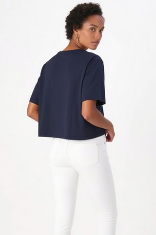 T-shirt cropped - Bleu marine