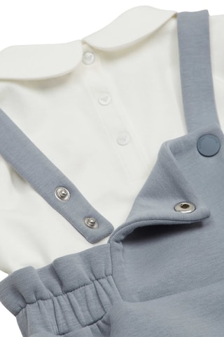 Robe-salopette et t-shirt - Gris clair et écru