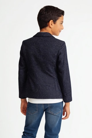 Veste de costume en laine et soie - Noir chiné