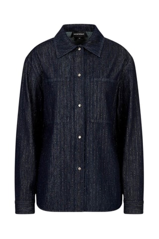 Chemisier straight en jean - Bleu - Emporio Armani