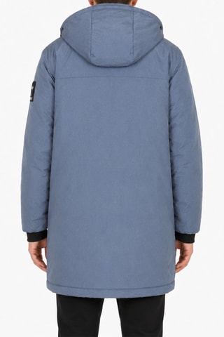 Doudoune longue à capuche - Bleu clair