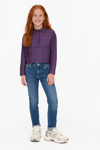 Blouse - Bleu et rose