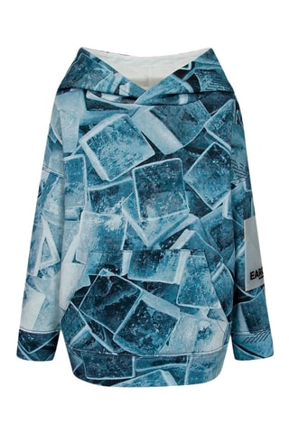 Sweat à capuche - Blanc et turquoise - Emporio Armani