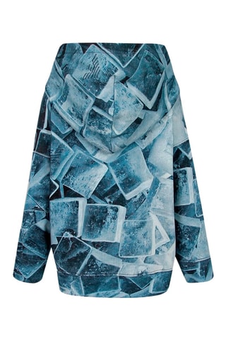 Sweat à capuche - Blanc et turquoise - Emporio Armani