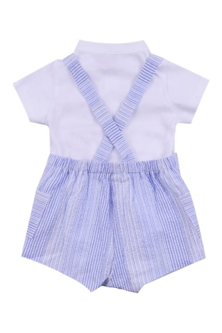 T-shirt et salopette - Bleu clair et blanc - Emporio Armani