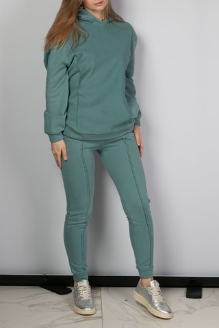Sweater met Capuchon en Broek - Zeegroen
