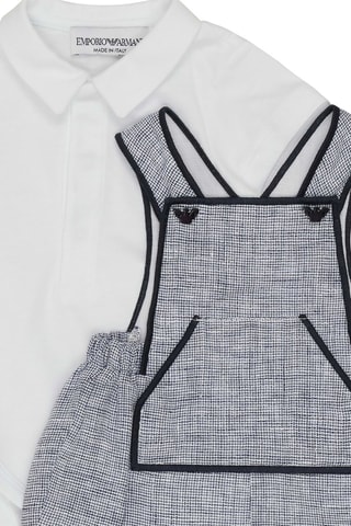 Chemise et salopette en lin - Bleu marine et blanc