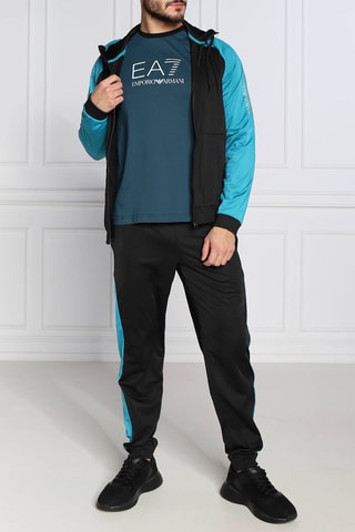 Sweater met Capuchon en Joggingbroek - Zwart en Turquoise