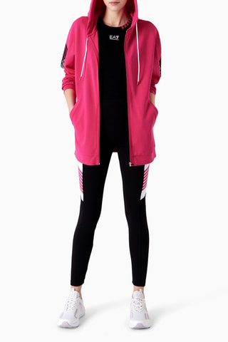 Sweater met Capuchon en Legging - Fuchsia en Zwart