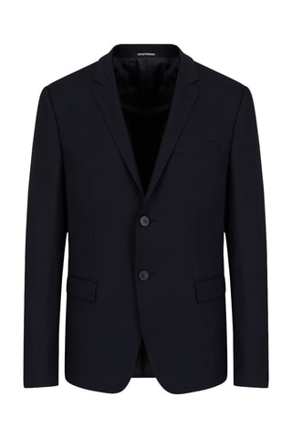 Veste en laine vierge - Bleu marine