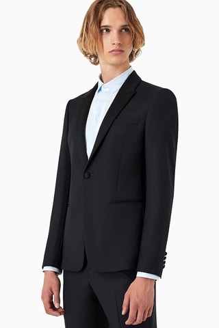 Veste en laine vierge - Bleu marine