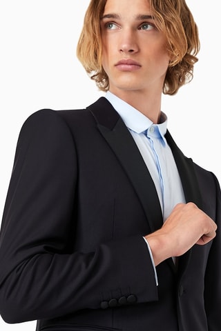Veste en laine vierge - Bleu marine