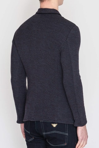 Gilet en laine vierge - Bleu foncé chiné