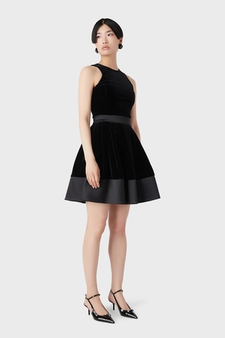 Robe patineuse en velours - Noir
