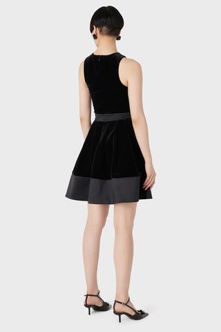 Robe patineuse en velours - Noir