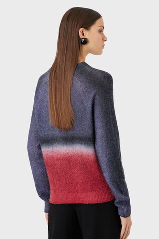 Pull tie and dye en alpaga et laine - Bleu marine