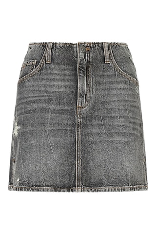 Minijupe en jean taille haute - Gris foncé