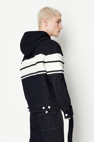 Veste en jean à capuche - Bleu marine