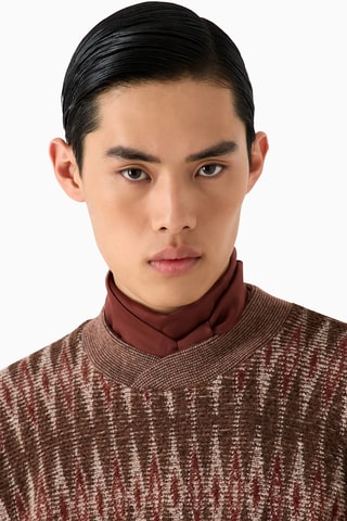Pull en mohair, alpaga et laine - Marron