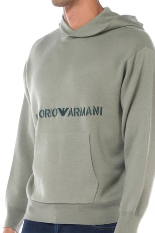 Sweat à capuche en laine vierge - Vert