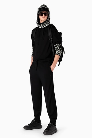 Sweat à capuche et jogging en laine vierge - Noir
