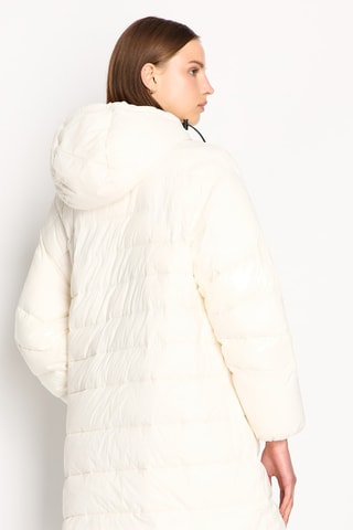 Anorak largo con capucha - Blanco