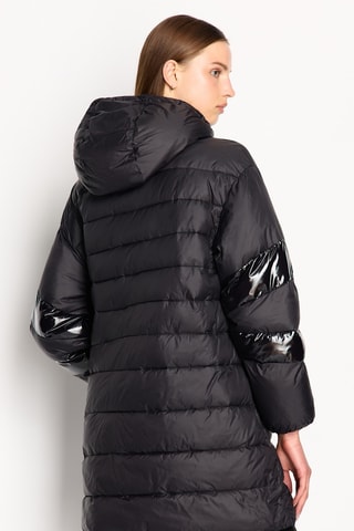 Anorak largo con capucha - Negro