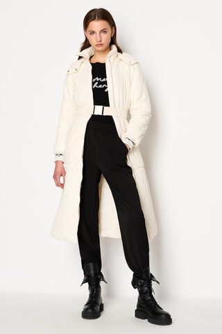 Anorak largo con capucha - Crudo