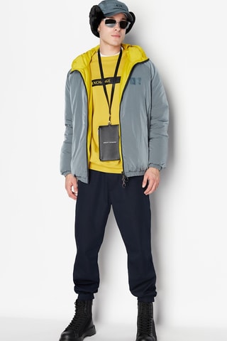 Veste réversible à capuche - Gris et jaune