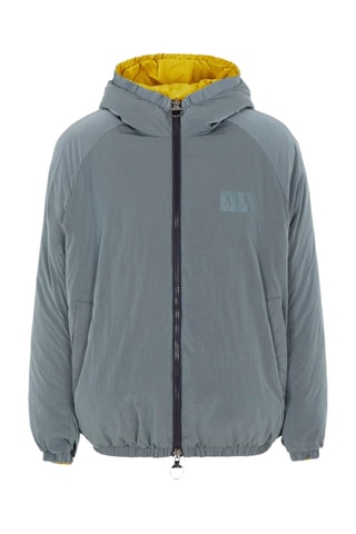 Veste réversible à capuche - Gris et jaune