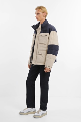 Doudoune - Beige et bleu marine
