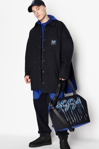 Veste longue en laine - Noir