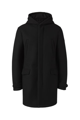 Manteau à capuche en laine - Noir