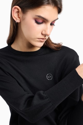 Robe droite en laine vierge - Noir