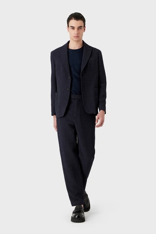 Veste en laine vierge - Bleu marine