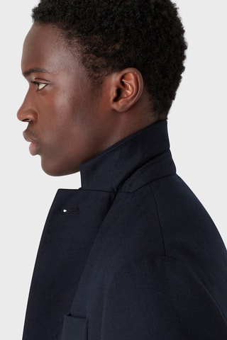 Veste en laine vierge - Bleu marine
