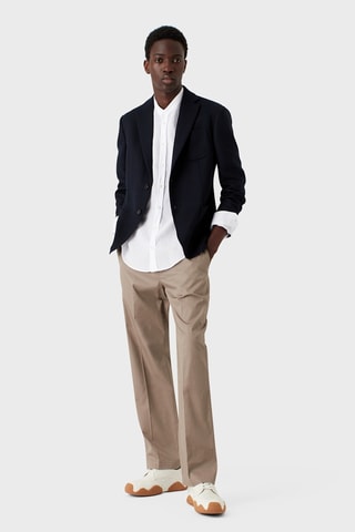 Veste en laine vierge - Bleu marine