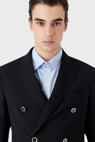 Veste en laine vierge - Bleu marine