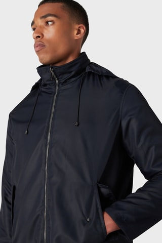 Manteau en laine vierge à capuche - Noir