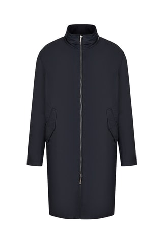 Manteau en laine vierge à capuche - Noir