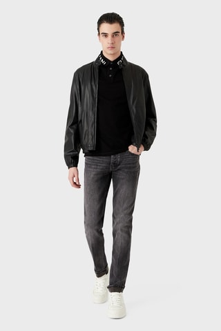 Veste en cuir d’agneau - Noir