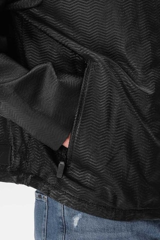Veste en cuir d’agneau à capuche - Noir