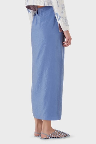 Falda larga de seda - Azul cobalto y turquesa
