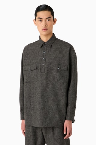 Polo en laine vierge - Noir