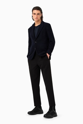 Veste en laine vierge - Bleu marine