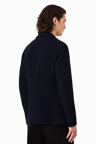 Veste en laine vierge - Bleu marine