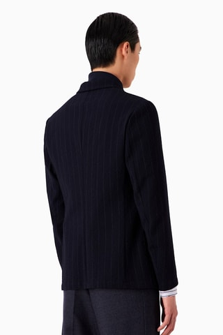 Veste en laine vierge - Bleu marine