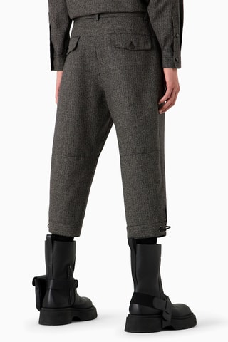 Pantalón pirata de lana virgen - Negro