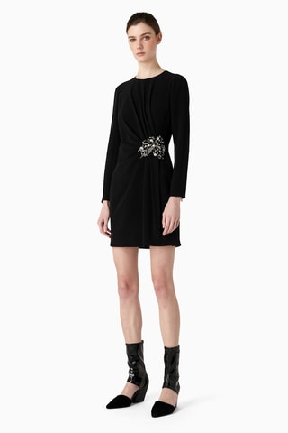 Robe droite en soie - Noir