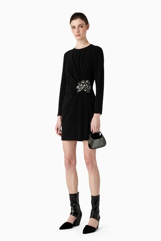 Robe droite en soie - Noir